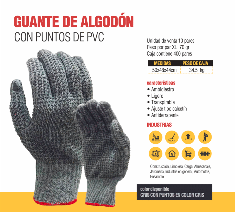 10.GUANTES DE ALGODÓN CON PUNTOS PVC