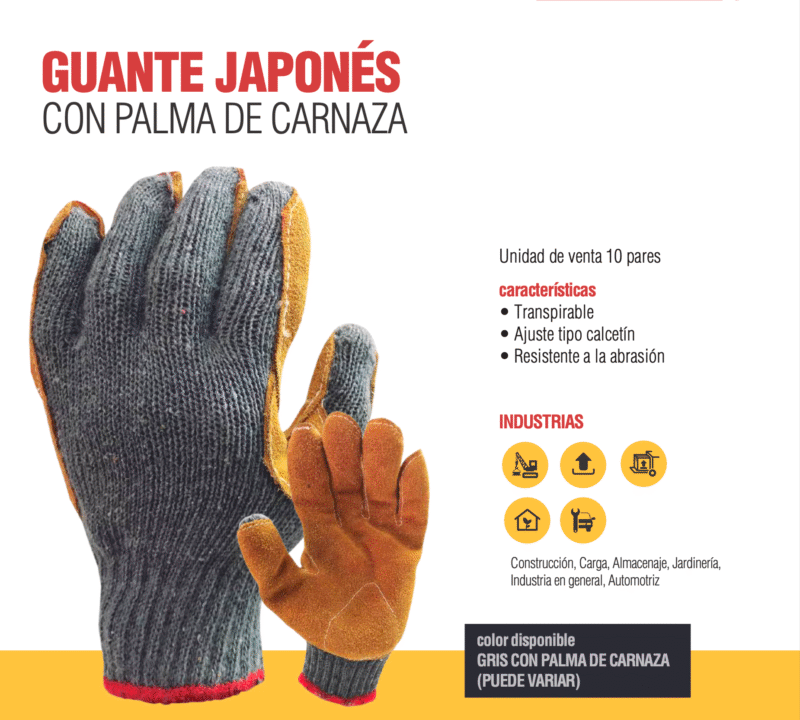 11.- GUANTE JAPONES CON PALMA DE CARNAZA