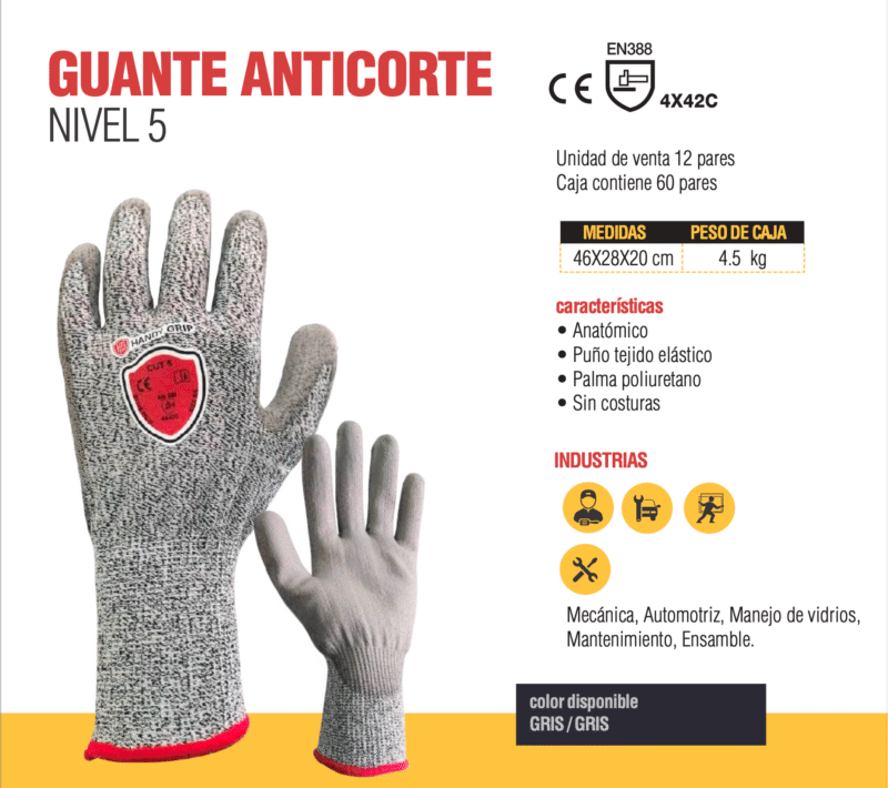 13.- GUANTES ANTICORTE NIVEL 5