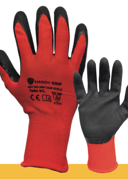 19.- GUANTES DE POLYESTER CON PALMA DE LATEX ESPUMADO