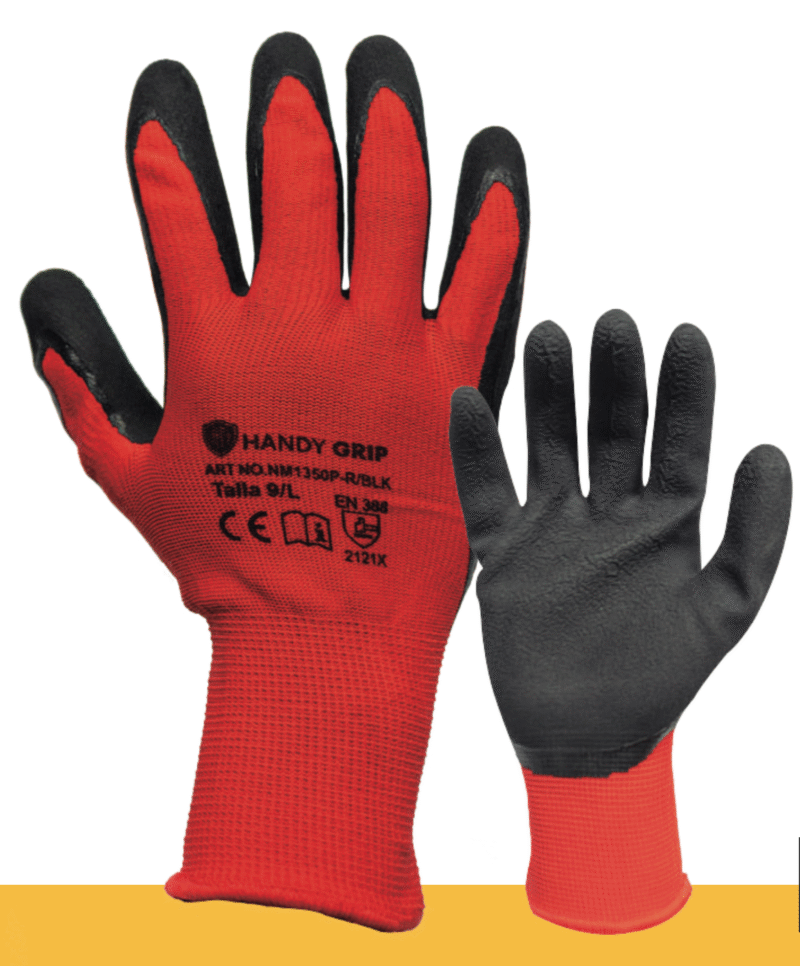19.- GUANTES DE POLYESTER CON PALMA DE LATEX ESPUMADO