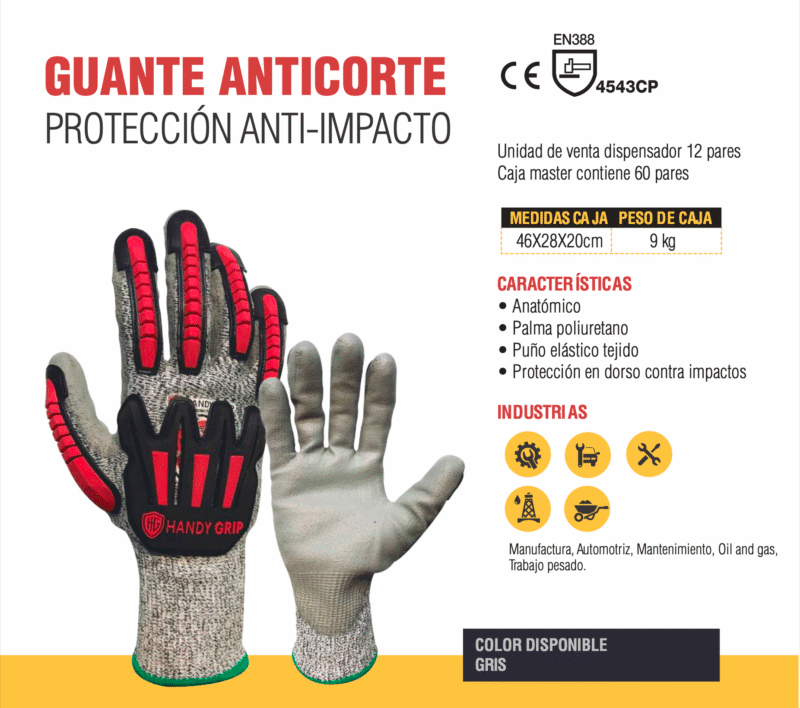 21.- GUANTES ANTICORTE NIVEL 5 CON PROTECCION ANTI-IMPACTO