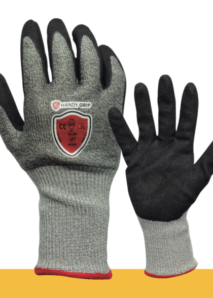 DOCENA DE GUANTES ANTICORTE NIVEL 5 CON PALMA DE NITRILO ARENOSO