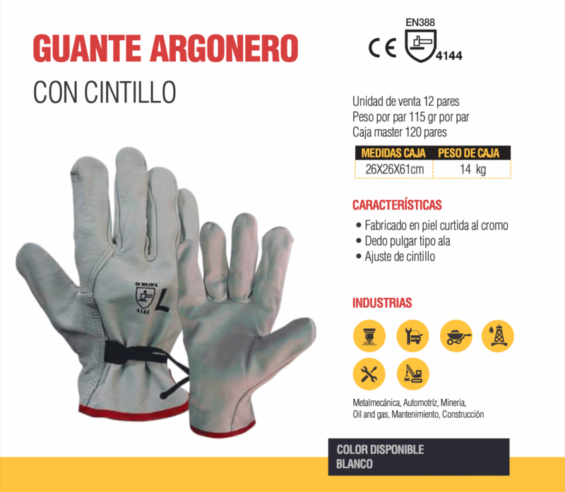 Guantes Argonero Cabra Importado con Cintillo | Confort y Precisión – Handy Grip