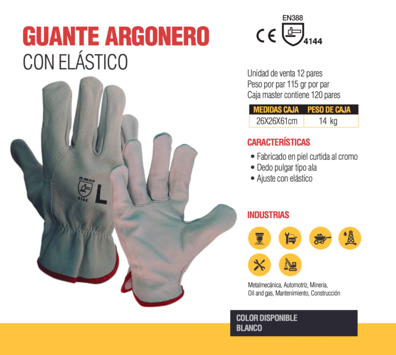 34.- GUANTES ARGONERO CABRA IMPORTADO ELASTICO