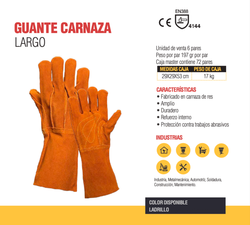 GUANTES DE CARNAZA LARGO IMPORTADO